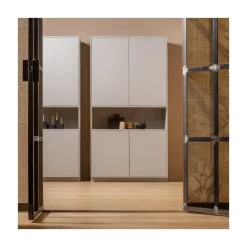 WOOOD Wandkasten|Industriele Kasten|Finca Wandkast grenen grijs 110cm