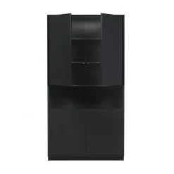WOOOD Wandkasten|Industriele Kasten|Finca Wandkast grenen zwart 110cm