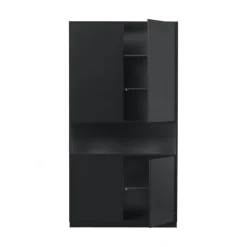 WOOOD Wandkasten|Industriele Kasten|Finca Wandkast grenen zwart 110cm