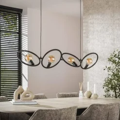 Kalfort Hanglampen|Finn 4-lichts Hanglamp Artic zwart