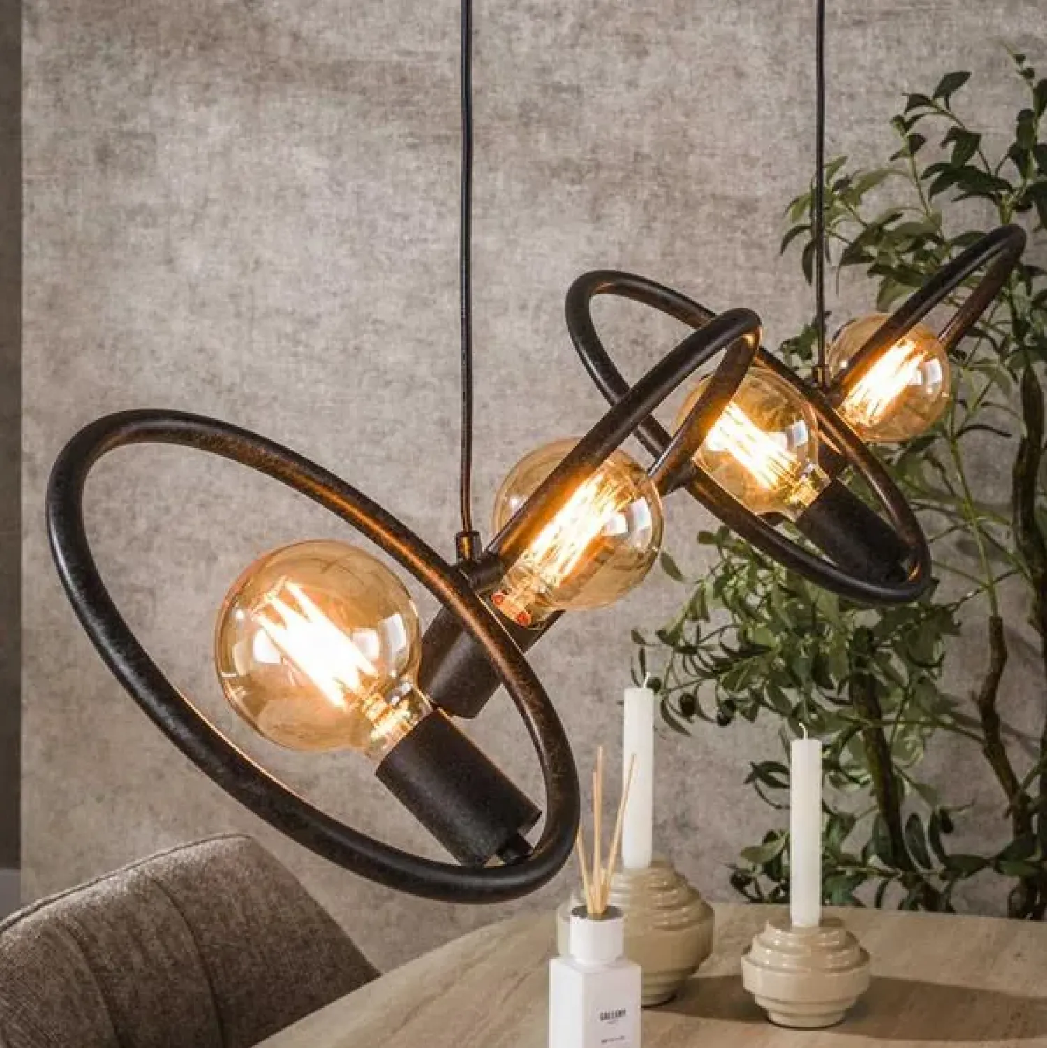 Kalfort Hanglampen|Finn 4-lichts Hanglamp Artic zwart