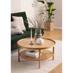 Nordhavn Salontafels|Fjella Salontafel Naturel rond Eikenhout 80cm