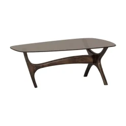 WOOOD Salontafels|Flash Salontafel mangohout/glas walnoot 110cm