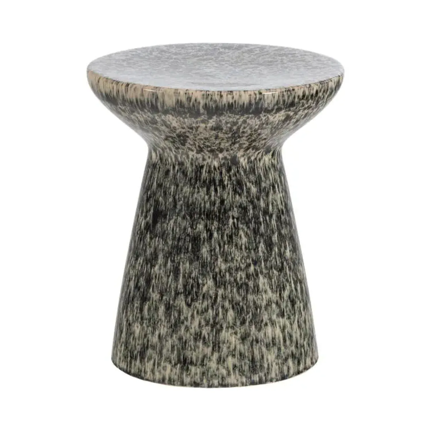 vtwonen Bijzettafels|Fleck Bijzettafel rond Keramiek Donkergrijs 35cm