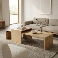 Eleonora Salontafels|Flo Salontafel set van 2 Naturel