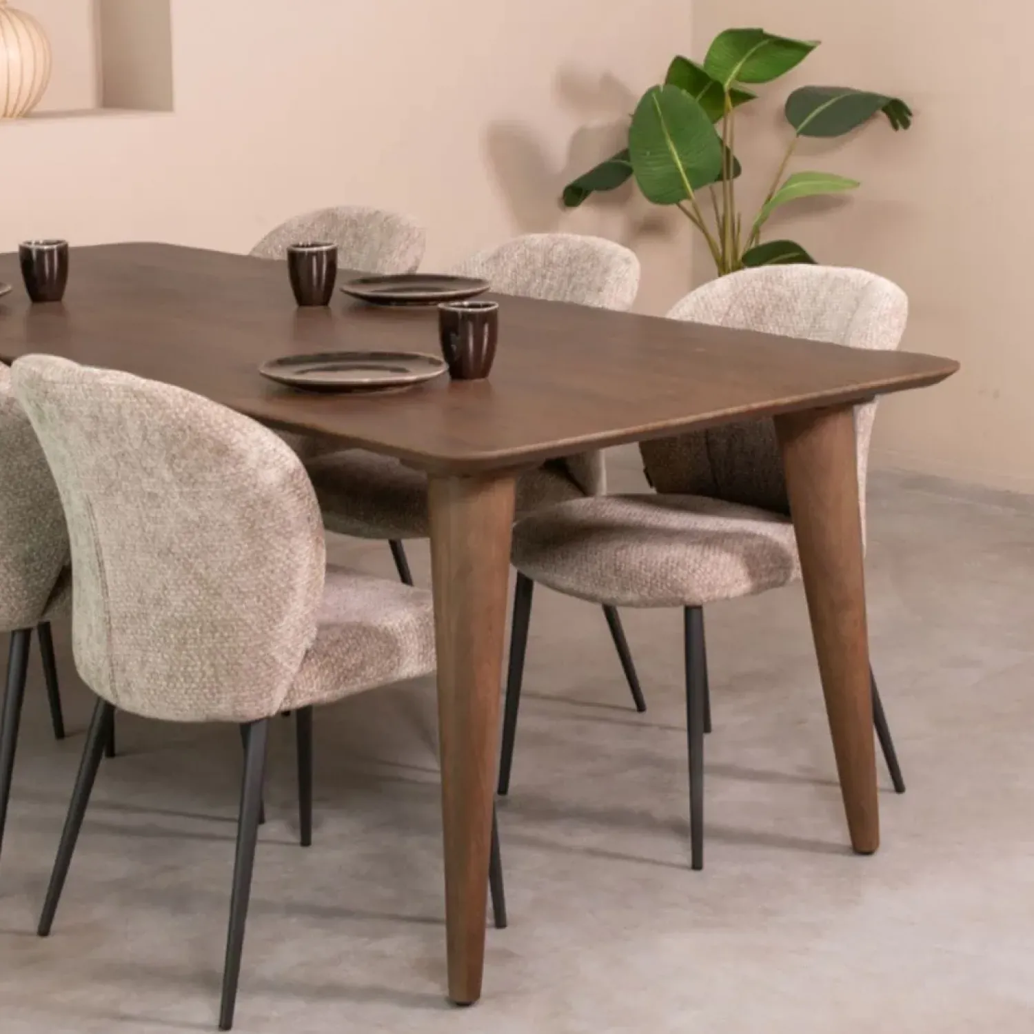 Label51 Eettafels|Fly Eetkamertafel Espresso mangohout 190 cm