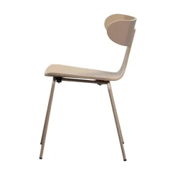 WOOOD Eetkamerstoelen|Form Eetkamerstoel hout met metalen poot zand