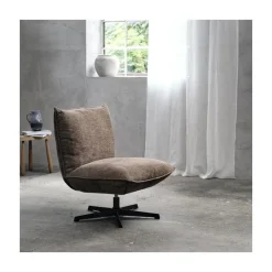 LykkeHome Fauteuils|Fraes Fauteuil bruin chenille