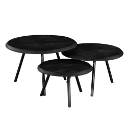 Furndea Salontafels|Franklin salontafel set van 3 zwart