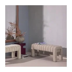 WOOOD Eetkamerbanken|Eetkamerbanken|Frex Bankje Bouclé Bruin 110cm