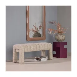 WOOOD Eetkamerbanken|Eetkamerbanken|Frex Bankje Bouclé Bruin 110cm