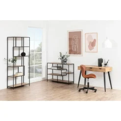 Nordhavn Bureautafels|Freya Bureau Hout met zwarte poten 110cm