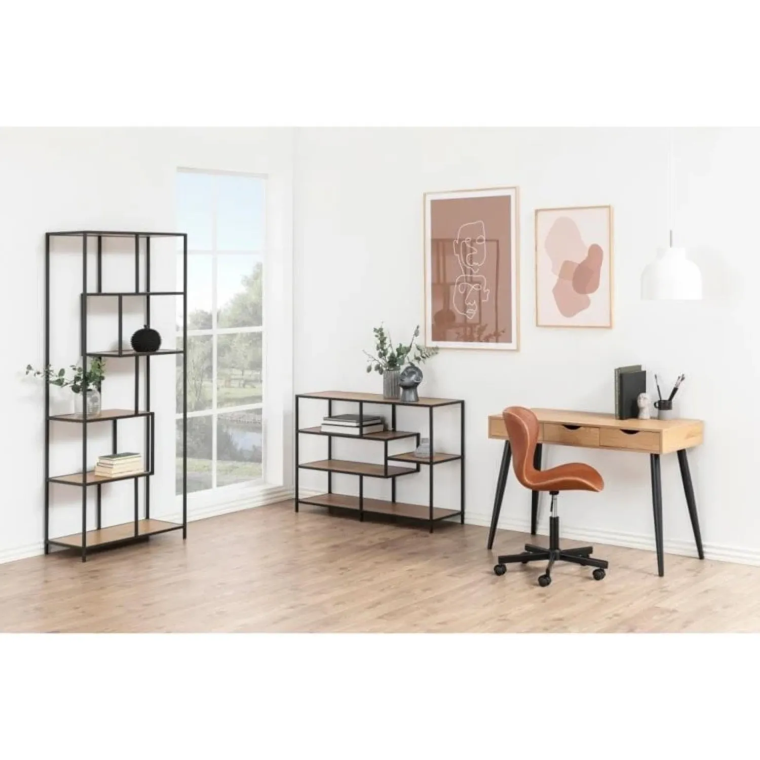 Nordhavn Bureautafels|Freya Bureau Hout met zwarte poten 110cm