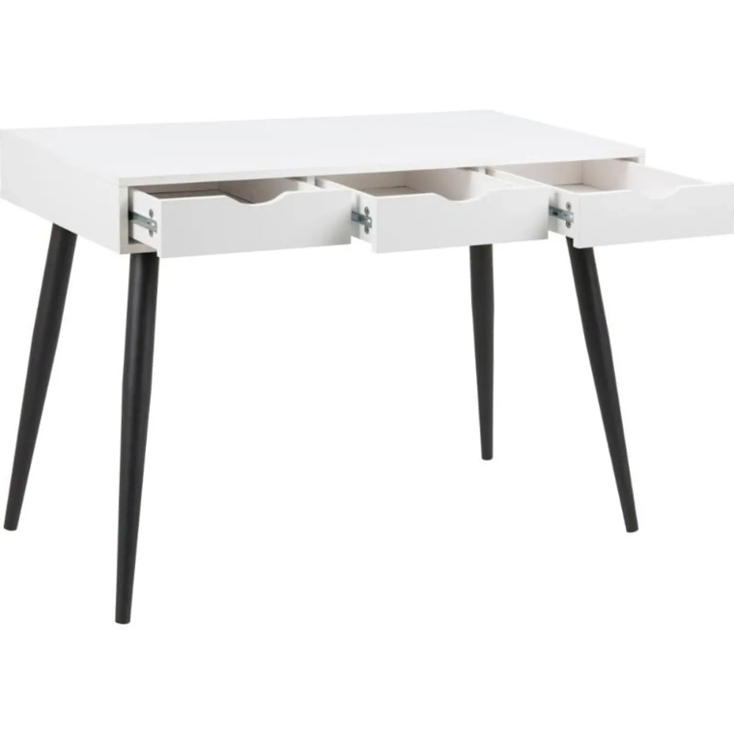 Nordhavn Bureautafels|Freya Bureau Wit met zwarte poten 110cm