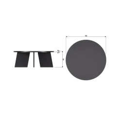 WOOOD Salontafels|Fries Salontafel eiken blacknight 90cm