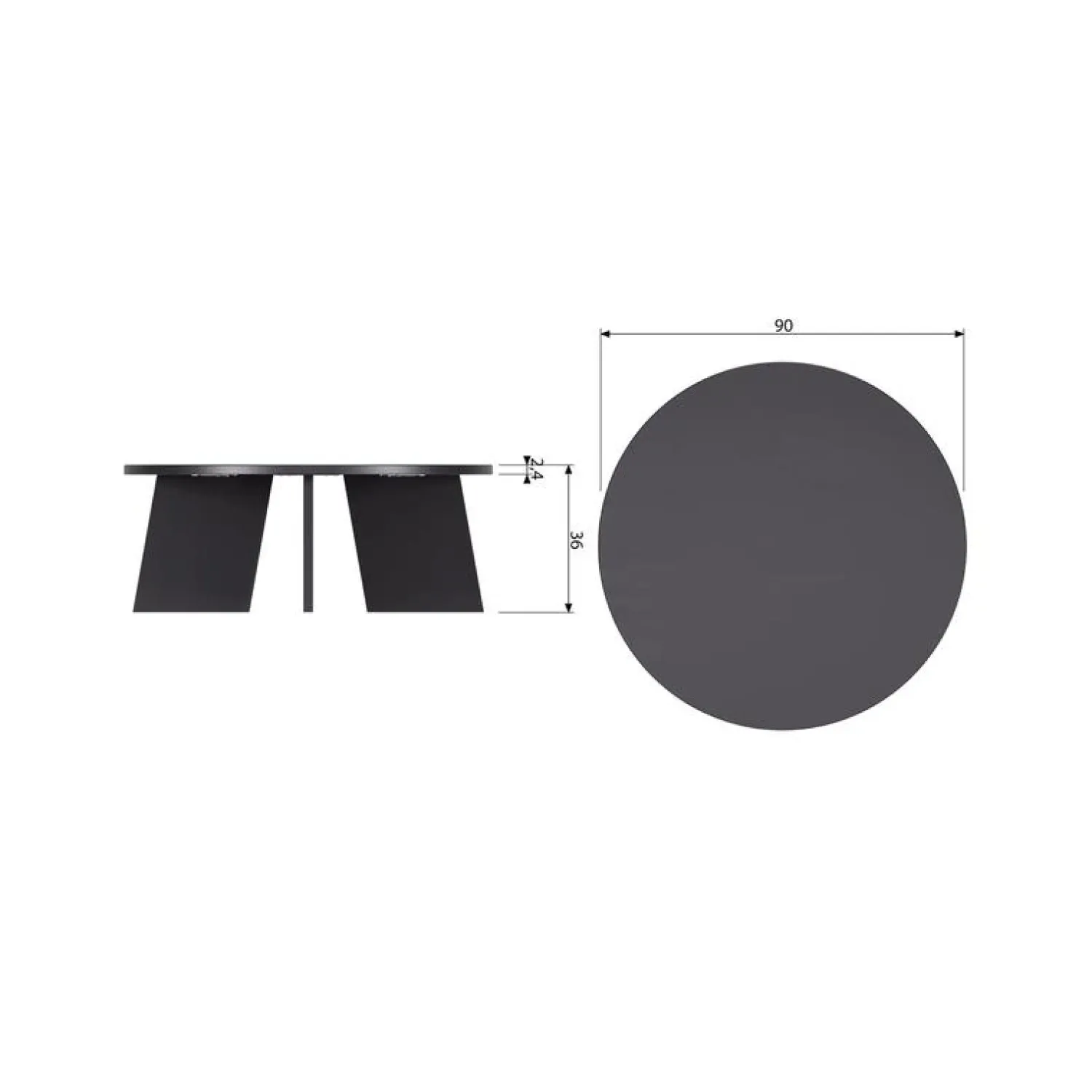 WOOOD Salontafels|Fries Salontafel eiken blacknight 90cm