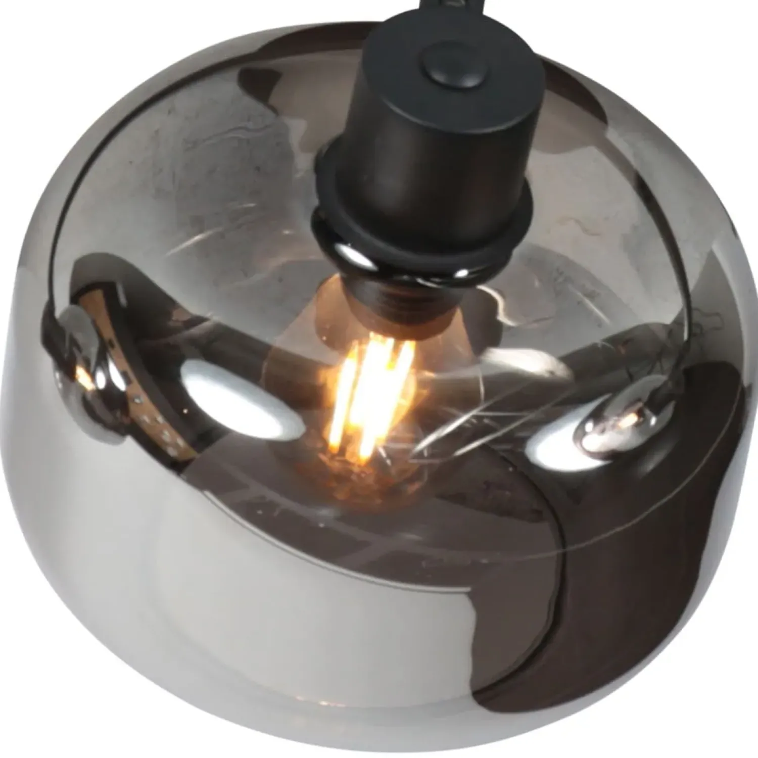 Steinmex Plafondlampen|Gabriella 2-lichts Plafondlamp Smoke Glas