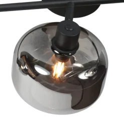 Steinmex Plafondlampen|Gabriella 3-lichts Plafondlamp Smoke Glas