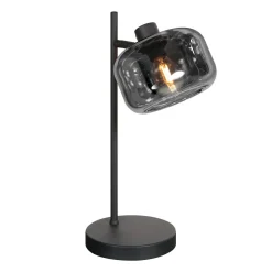 Steinmex Tafellampen|Gabriella 1-lichts Tafellamp Smoke Glas