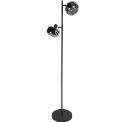 Steinmex Vloerlampen|Gabriella 2-lichts Vloerlamp Smoke Glas