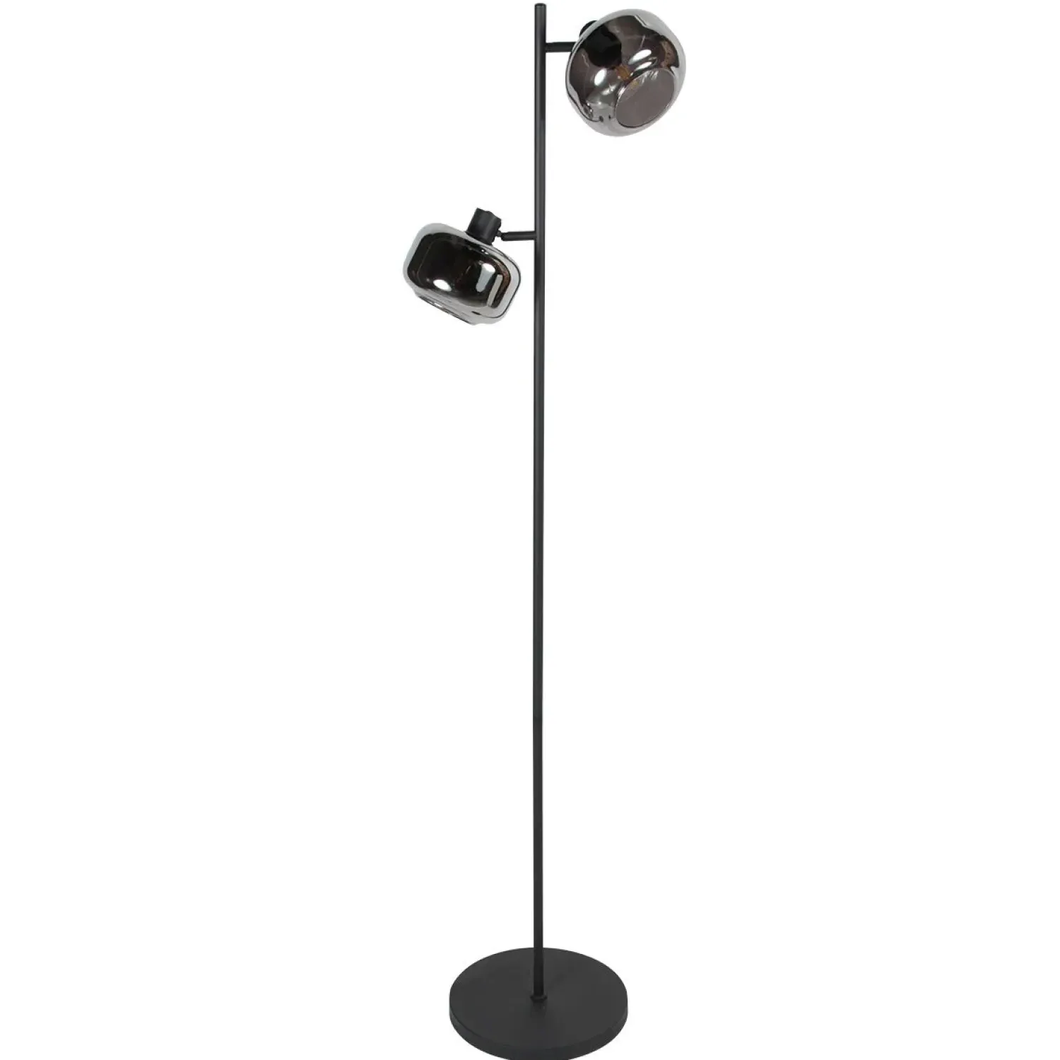 Steinmex Vloerlampen|Gabriella 2-lichts Vloerlamp Smoke Glas