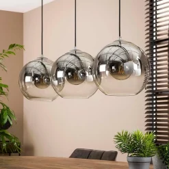 Kalfort Hanglampen|Glazen Hanglamp|Galsa 3-lichts hanglamp industrieel
