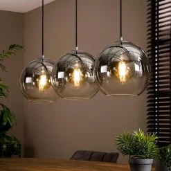 Kalfort Hanglampen|Glazen Hanglamp|Galsa 3-lichts hanglamp industrieel