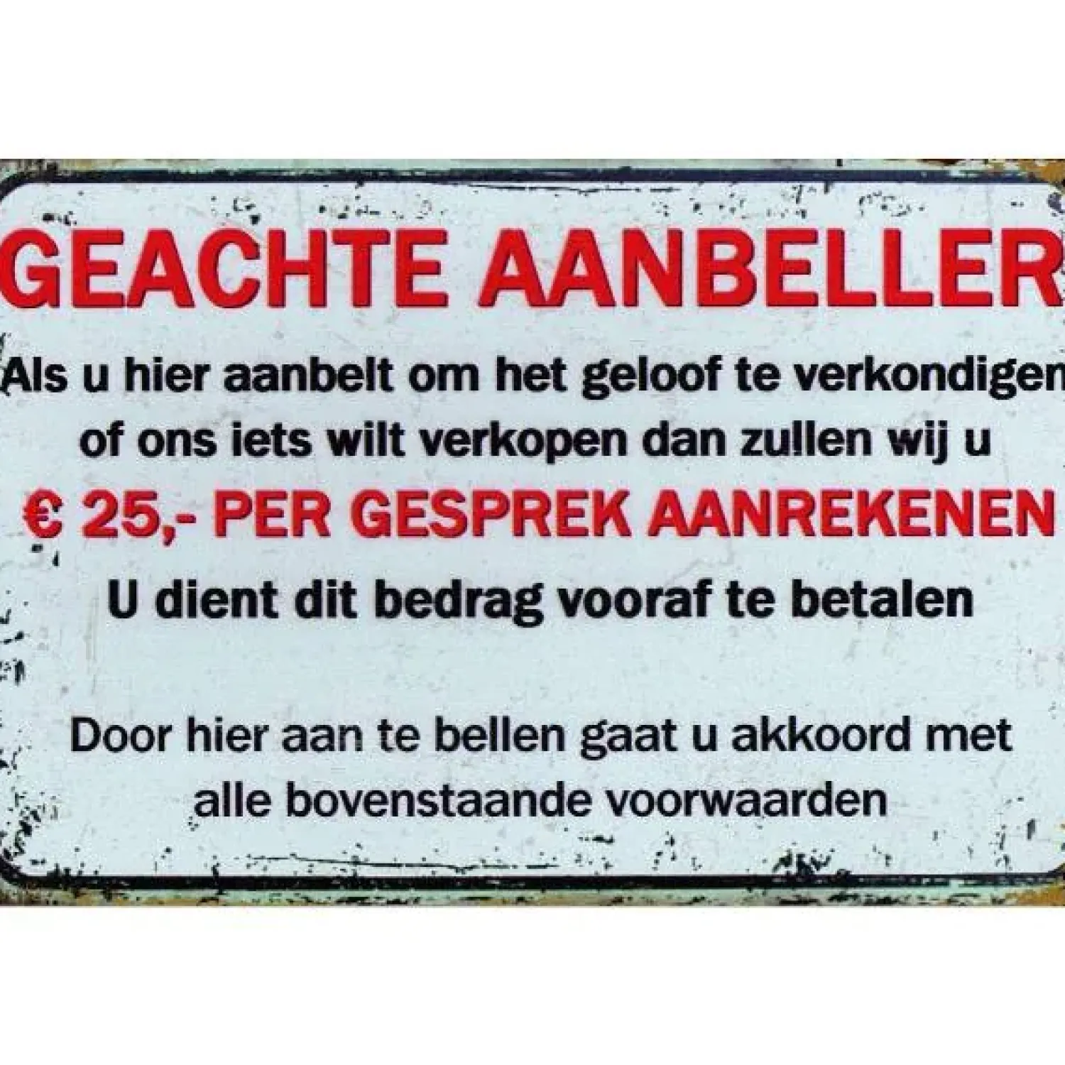 Cavetown Metalen Borden|Geachte aanbeller - metalen bord