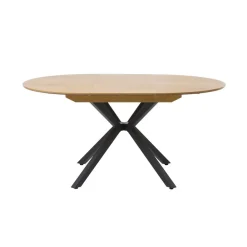 LykkeHome Eettafels|Gerard uitschuifbare ronde eettafel naturel 120-170cm