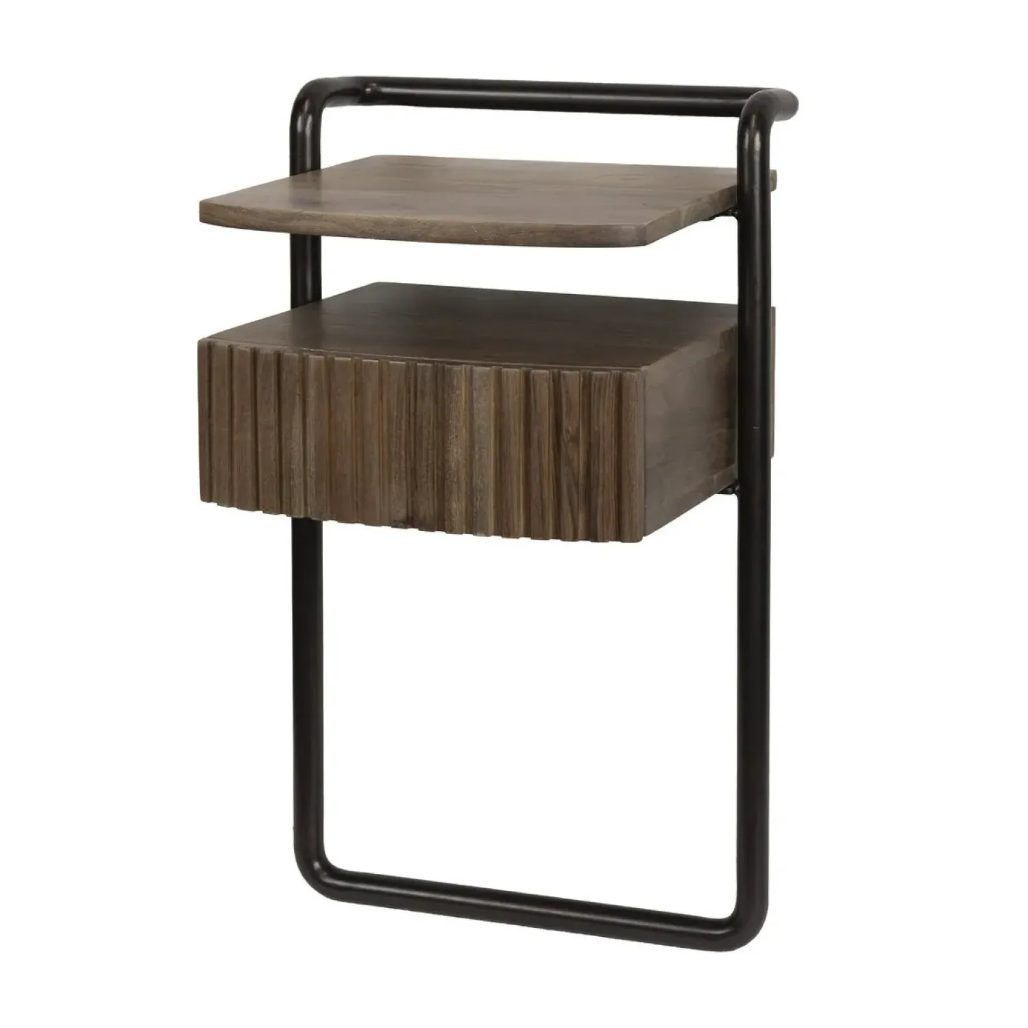Kalfort Nachtkastjes|Industriele Kasten|Gia Nachtkastje staand 1 lade Acaciahout40cm