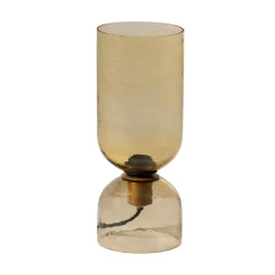 WOOOD Tafellampen|Gigi 1-lichts Tafellamp gehamerd glas naturel 38cm