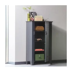 WOOOD Wandkasten|Industriele Kasten|Gijs Wandkast bezaagd grenen zwart 85cm