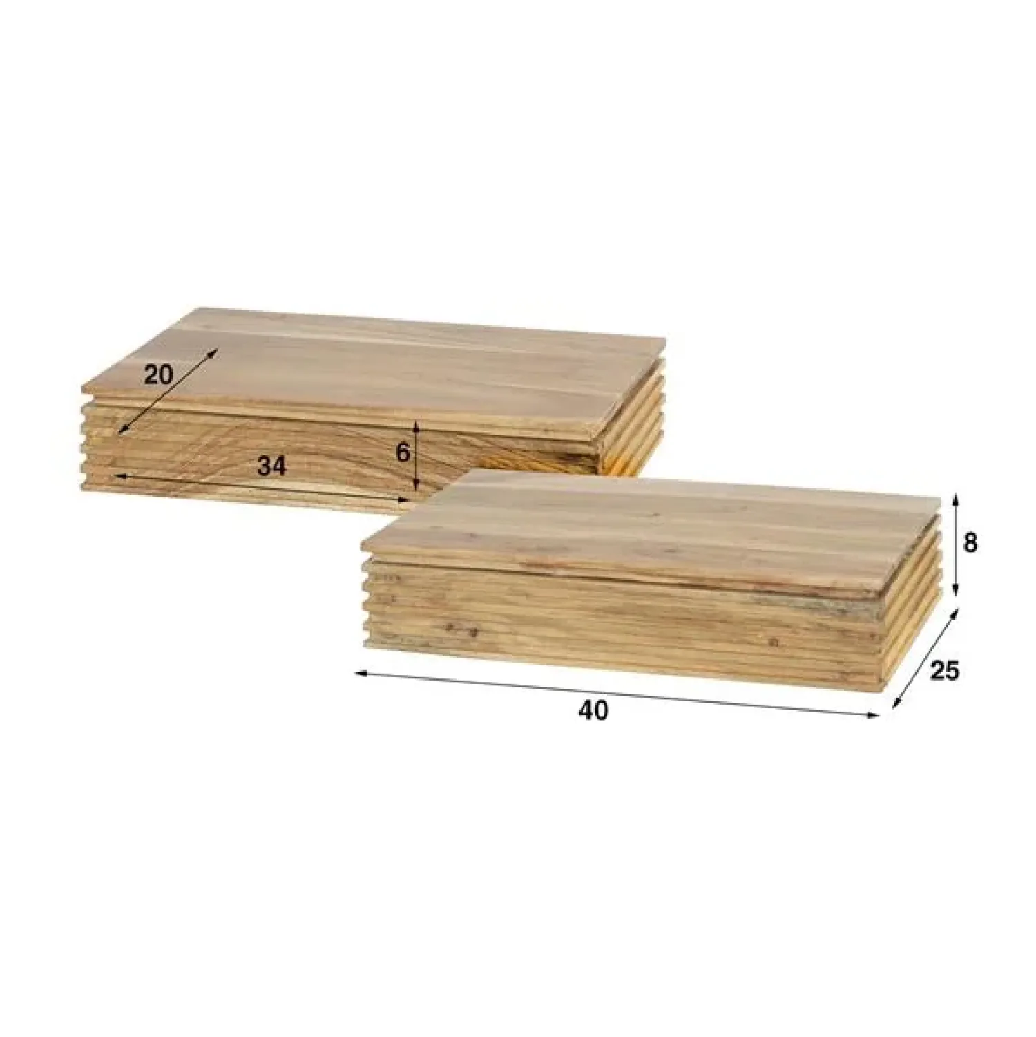 Kalfort Nachtkastjes|Industriele Kasten|Gina Zwevend Nachtkastje set van 2 acaciahout 40cm