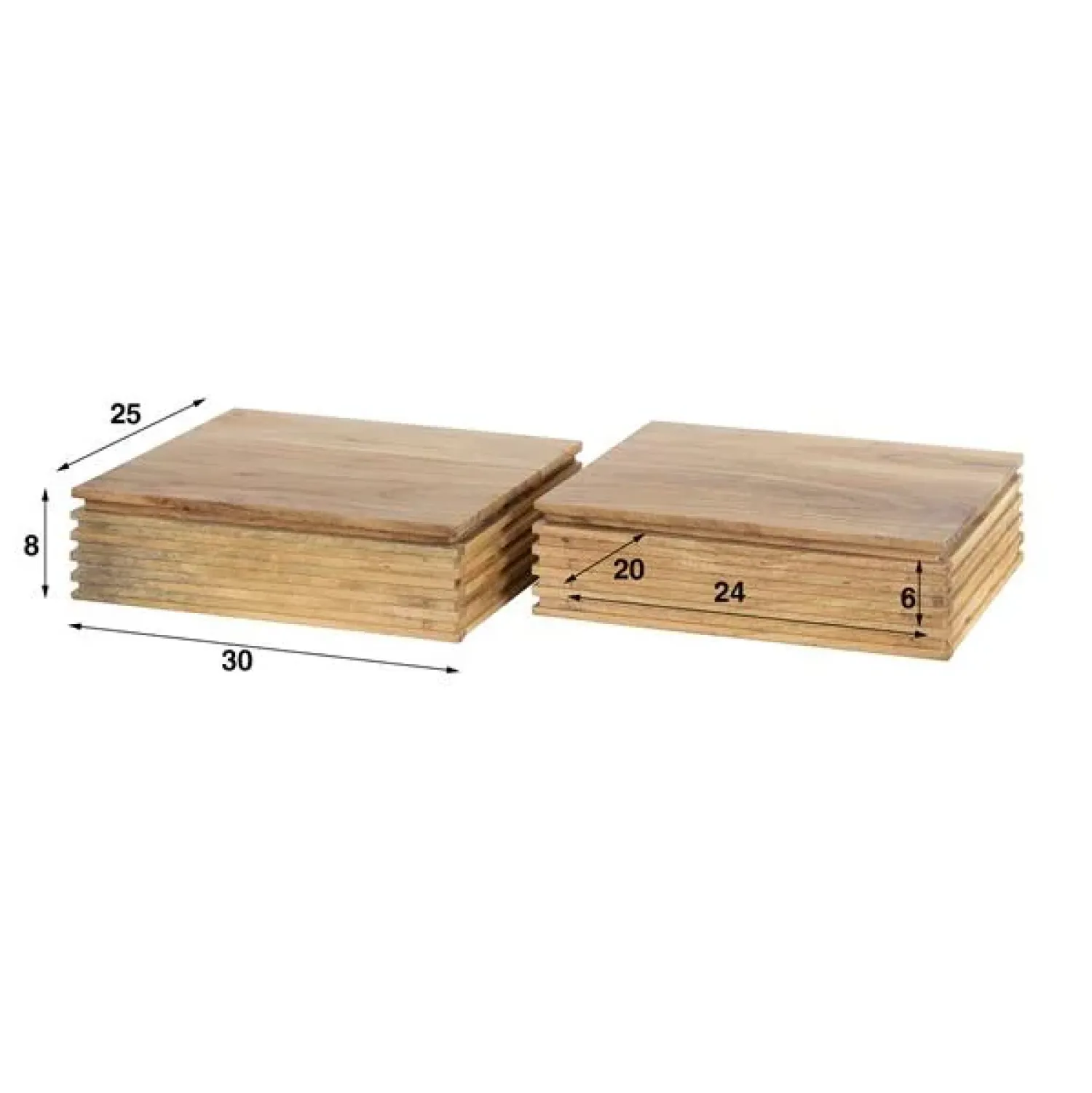 Kalfort Nachtkastjes|Industriele Kasten|Gina Zwevend Nachtkastje set van 2 acaciahout 30cm
