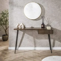 Kalfort Sidetables|Giorgia Sidetable 1 lade Acaciahout Bruin 120cm