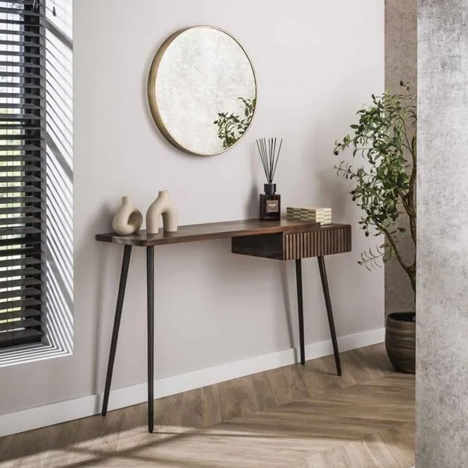 Kalfort Sidetables|Giorgia Sidetable 1 lade Acaciahout Bruin 120cm