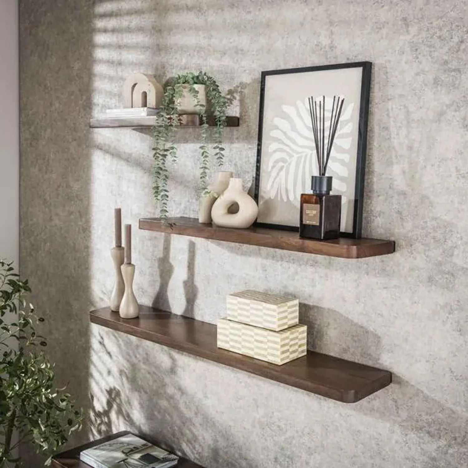 Kalfort Wandplanken|Wandplanken|Giorgia Wandplank Acaciahout Bruin 90cm