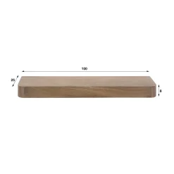 Kalfort Wandplanken|Wandplanken|Giorgia Wandplank hoog Acaciahout Bruin 100cm
