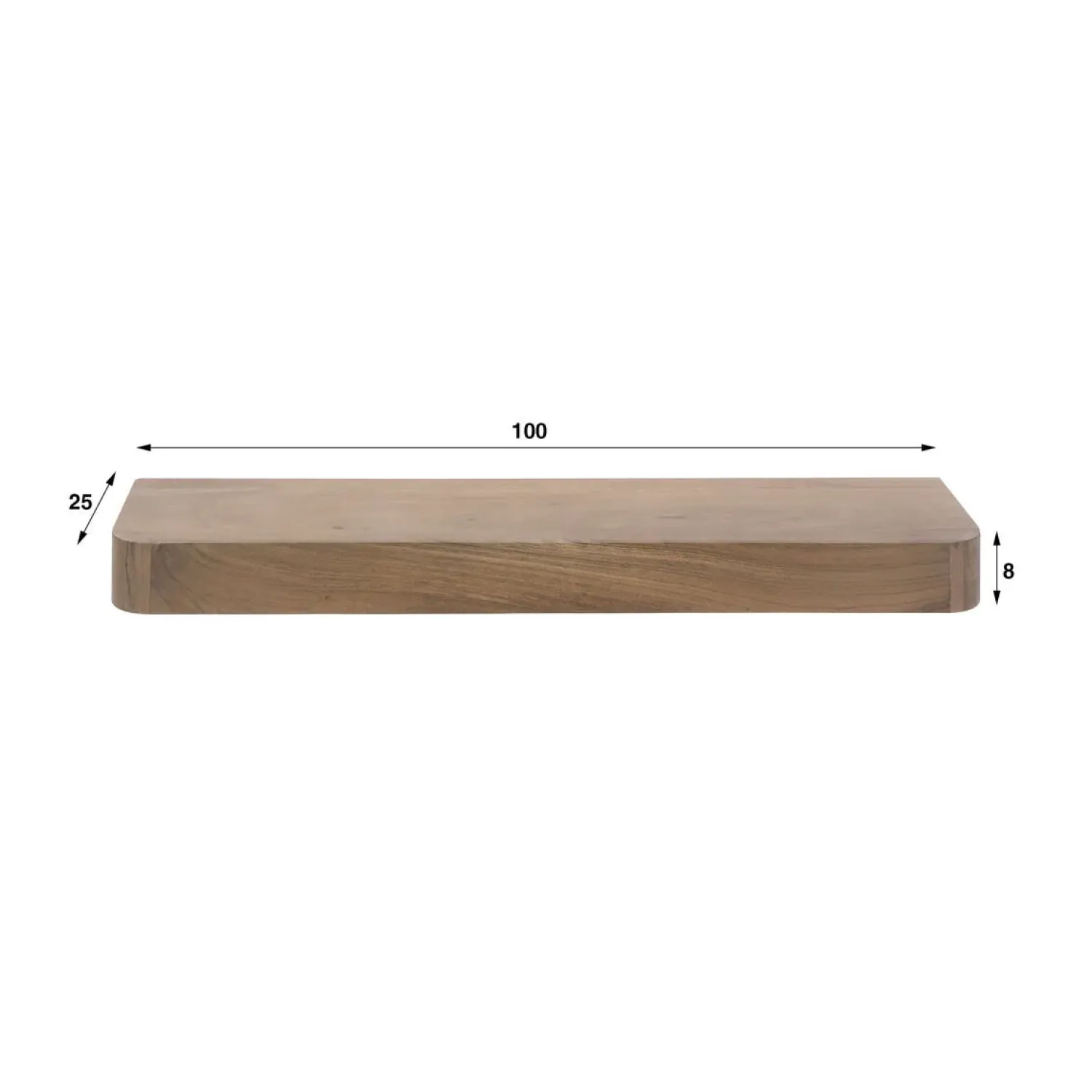 Kalfort Wandplanken|Wandplanken|Giorgia Wandplank hoog Acaciahout Bruin 100cm