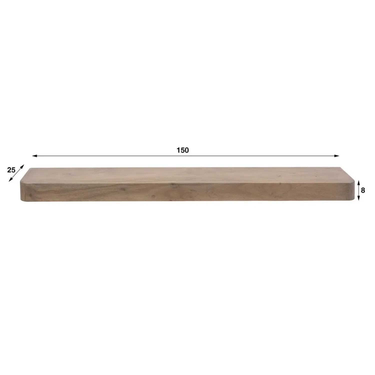 Kalfort Wandplanken|Wandplanken|Giorgia Wandplank hoog Acaciahout Bruin 150cm