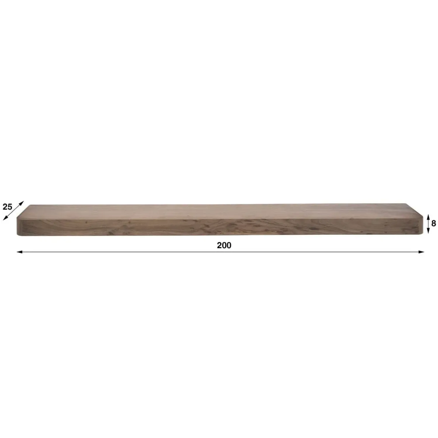 Kalfort Wandplanken|Wandplanken|Giorgia Wandplank hoog Acaciahout Bruin 200cm