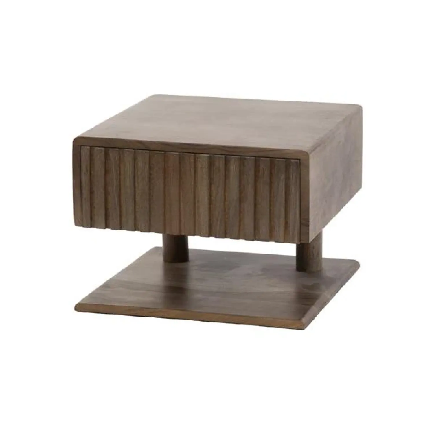Kalfort Nachtkastjes|Industriele Kasten|Giorgia Zwevend Nachtkastje 1 plank Acaciahout Bruin 35cm