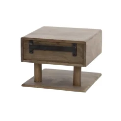 Kalfort Nachtkastjes|Industriele Kasten|Giorgia Zwevend Nachtkastje 1 plank Acaciahout Bruin 35cm