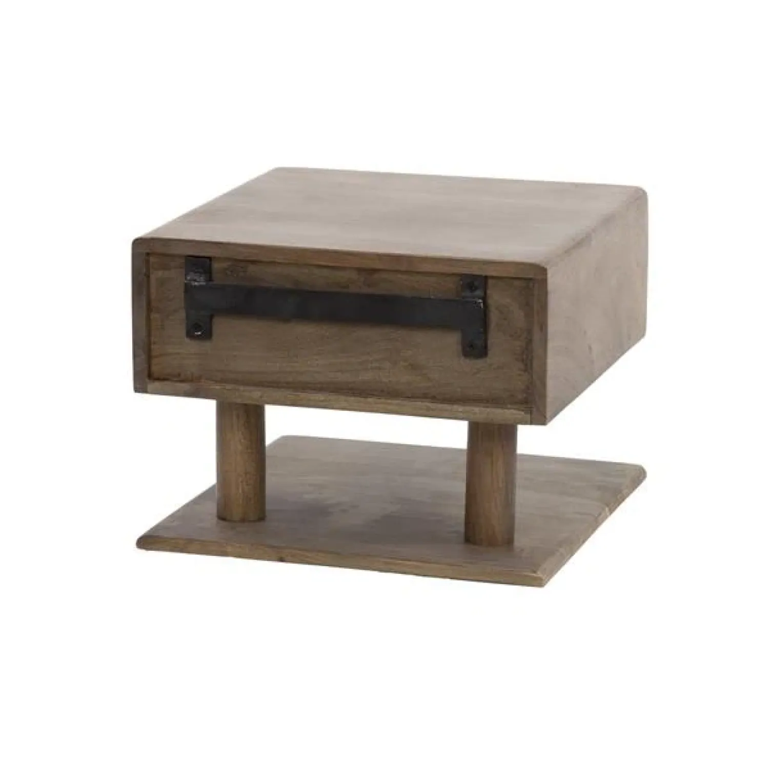Kalfort Nachtkastjes|Industriele Kasten|Giorgia Zwevend Nachtkastje 1 plank Acaciahout Bruin 35cm