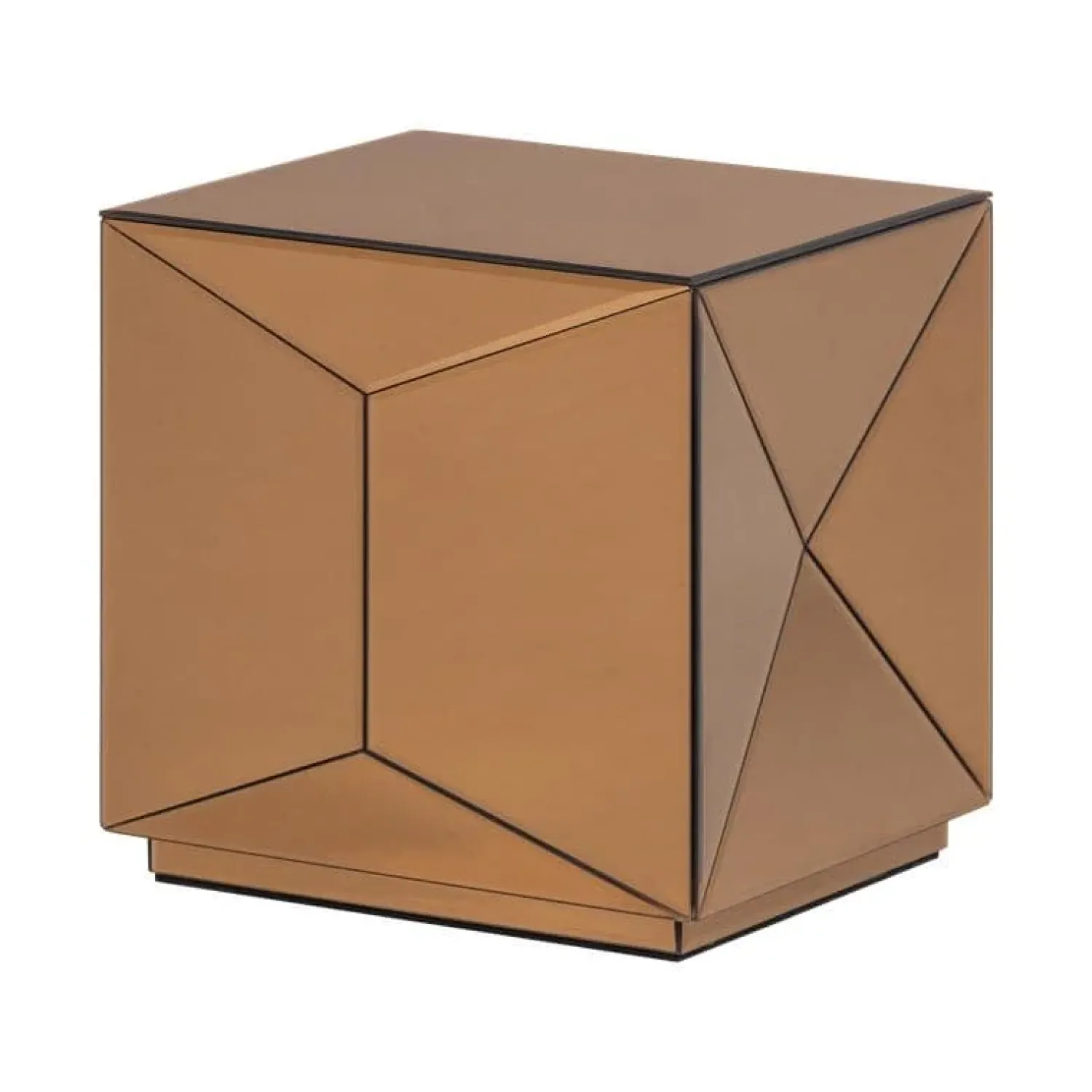 WOOOD Bijzettafels|Glintz Bijzettafel Spiegelglas Bruin 40cm