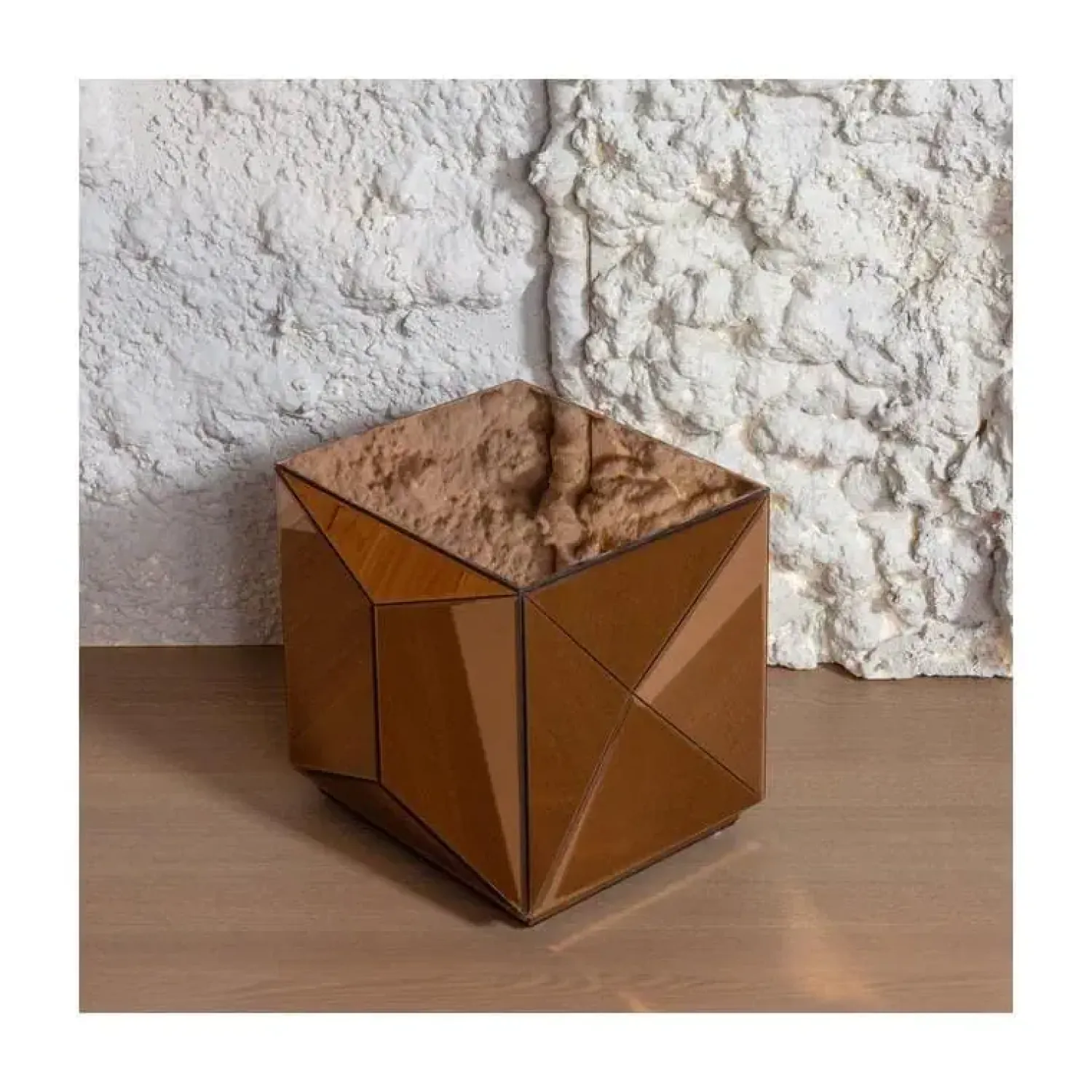 WOOOD Bijzettafels|Glintz Bijzettafel Spiegelglas Bruin 40cm