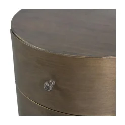 WOOOD Nachtkastjes|Industriele Kasten|Glossy Rond kastje metaal antique brass 39cm