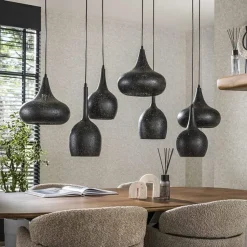Kalfort Hanglampen|Goldberg 7-lichts Hanglamp Zwart