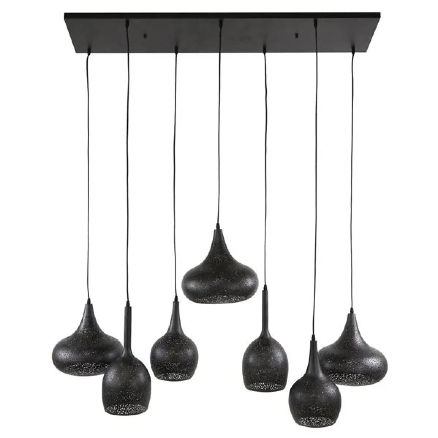 Kalfort Hanglampen|Goldberg 7-lichts Hanglamp Zwart