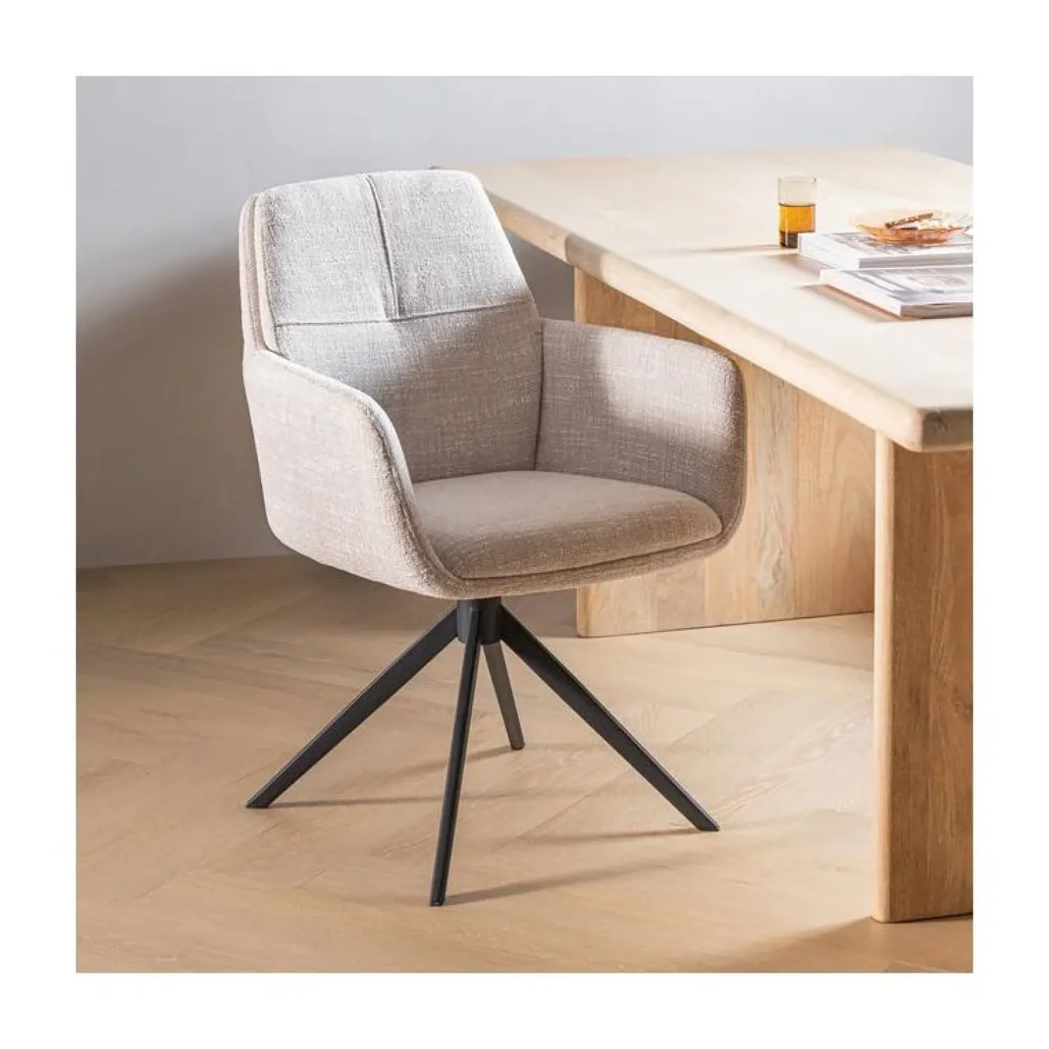 WOOOD Eetkamerstoelen|Grant Eetkamerstoel Naturel melange